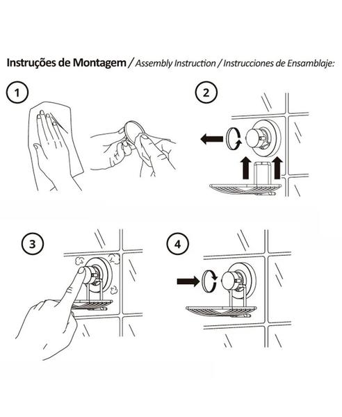 Imagem de Suporte P/ Papel Toalha Alumínio Pvc Ventosa Cozinha Future