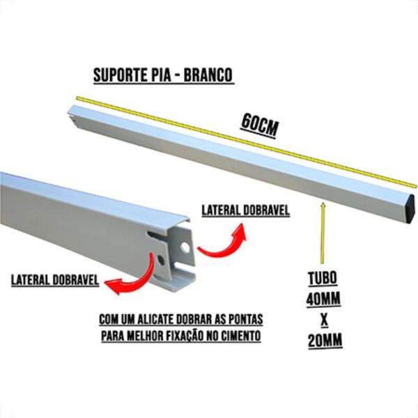 Imagem de Suporte P/Pia Chumbar Hayner 50Cm Branco