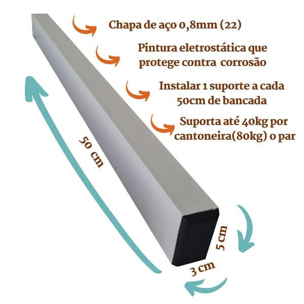 Imagem de Suporte p/ Pia de Chumbar Bancada Granito Mármore 50cm 1un - maofrancesa.com