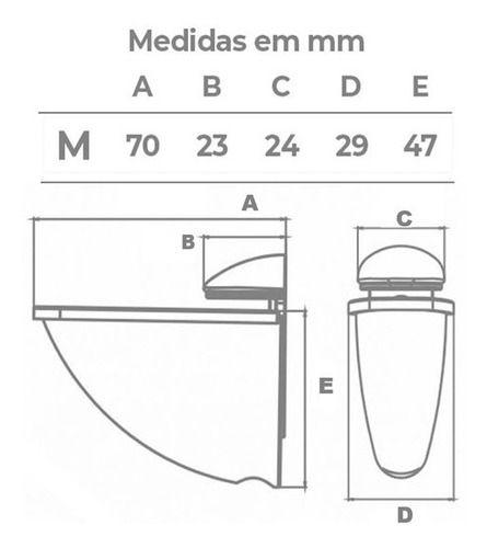 Imagem de Suporte P/Vidro Isero Tipo Tucano Médio Zamac Cromado