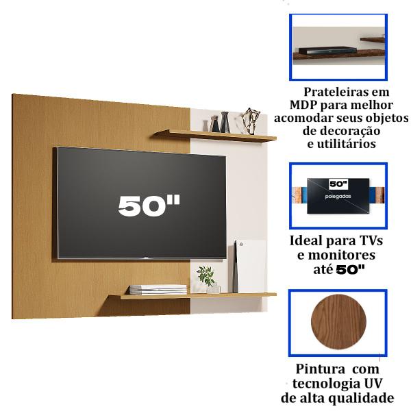 Imagem de Suporte Painel Para TV 50 Polegadas Smart Menfis Prateleiras