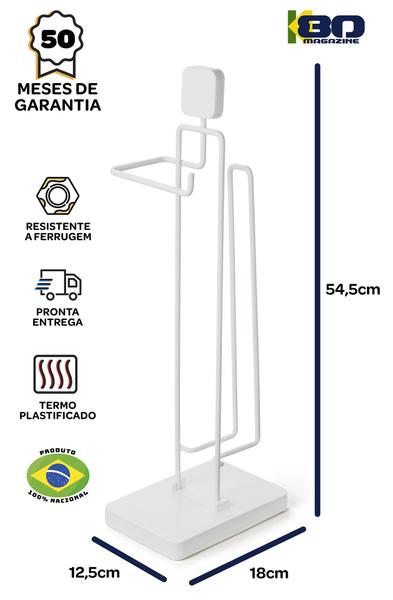 Imagem de Suporte Papel Higiênico 4 Rolos Chão 50 Meses Garantia Luxo