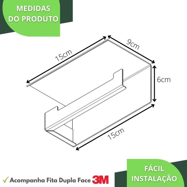 Imagem de Suporte Papel Higiênico Adesivo Colar Na Parede Inox ELG