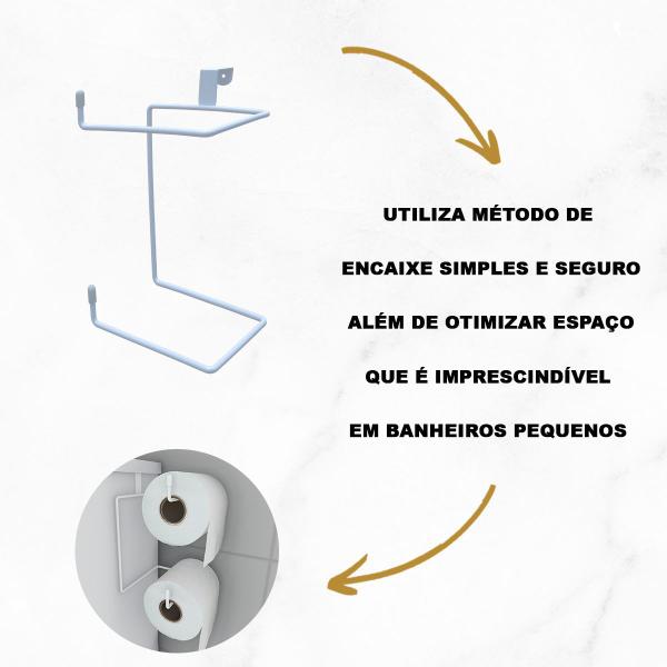 Imagem de Suporte Papel Higiênico Caixa Acoplada Elegance DiCarlo Branco 2 Rolos