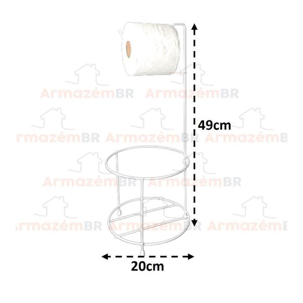 Imagem de Suporte Papeleira Com Lixeira 5L Basculante Banheiro Branco