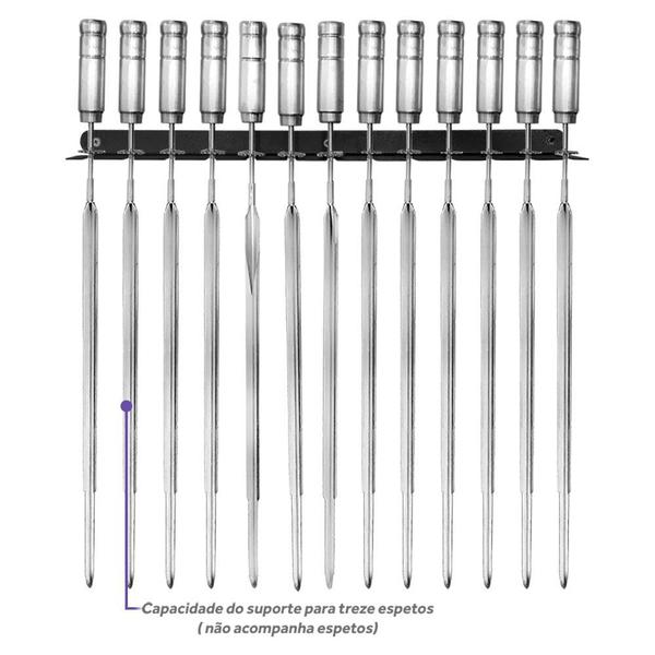 Imagem de Suporte para 13 Espetos de Churrasco de Parede