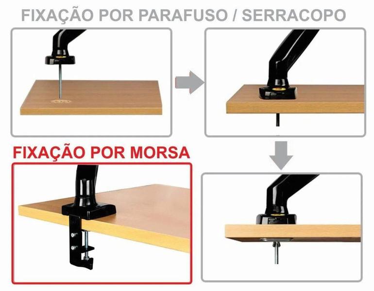 Imagem de Suporte Para 2 Monitores 15 A 32 Base Morsa Ajuste De Altura