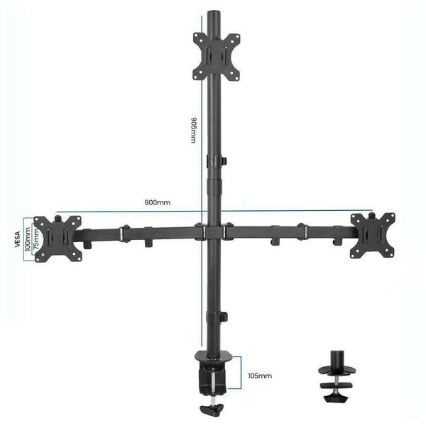 Imagem de Suporte Para 3 Monitores 15 A 32 Base Morsa Ajuste De Altura