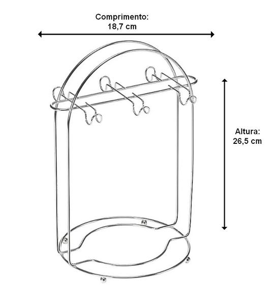 Imagem de Suporte Para 6 Xicaras De Chá Em Aço Cromado
