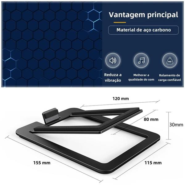 Imagem de Suporte para Alto-Falante de Aço Carbono - Absorção de Choque e Qualidade de Som Aprimorada