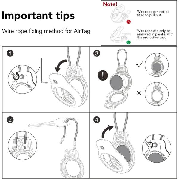Suporte para Apple AirTag - Chaveiro com Case, Fio e Trava para Chaves e Bagagem Imagem de Suporte para Apple AirTag - Chaveiro com Case, Fio e Trava para Chaves e Bagagem