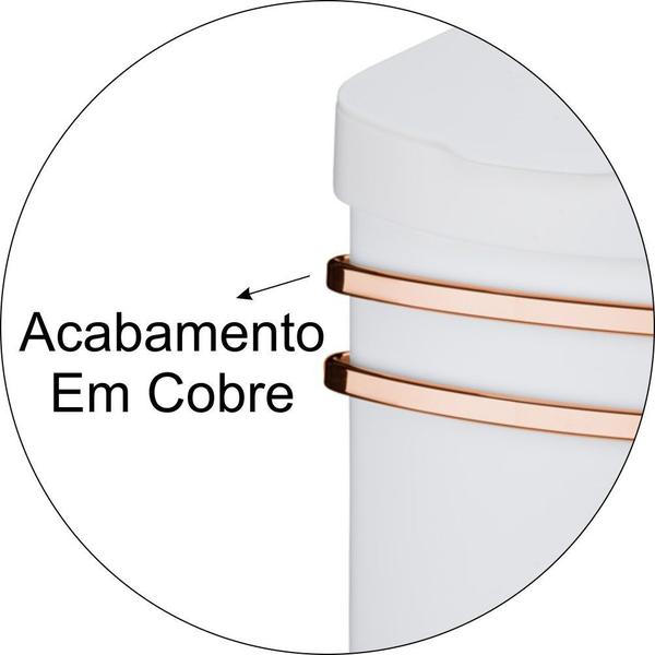 Imagem de Suporte Para Barra Com Lixeira Branca 2,5 Litros - Cobre