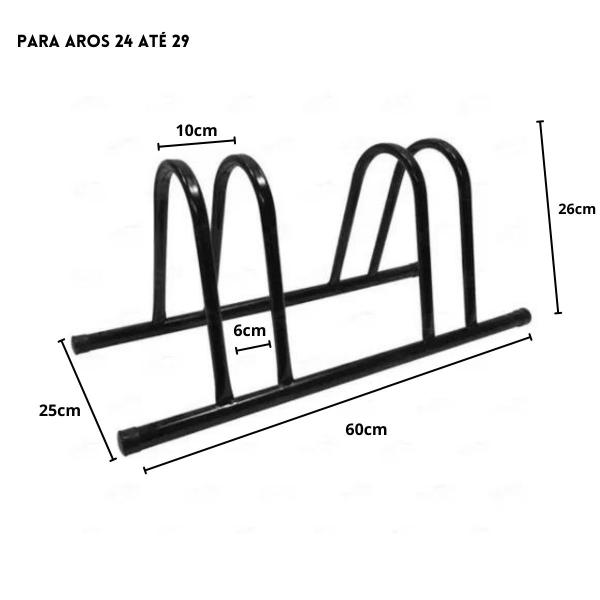 Imagem de Suporte Para Bicicleta 2 Vagas Porta Bike Em Pé Piso Chão