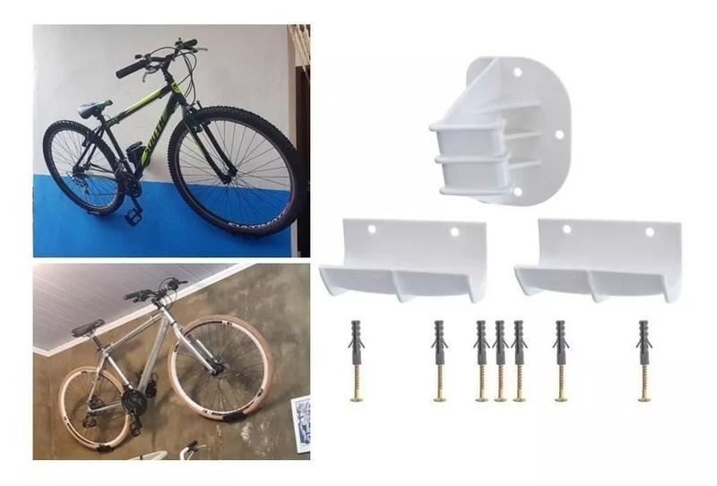 Imagem de Suporte para bicicleta na parede horizontal cor - branco