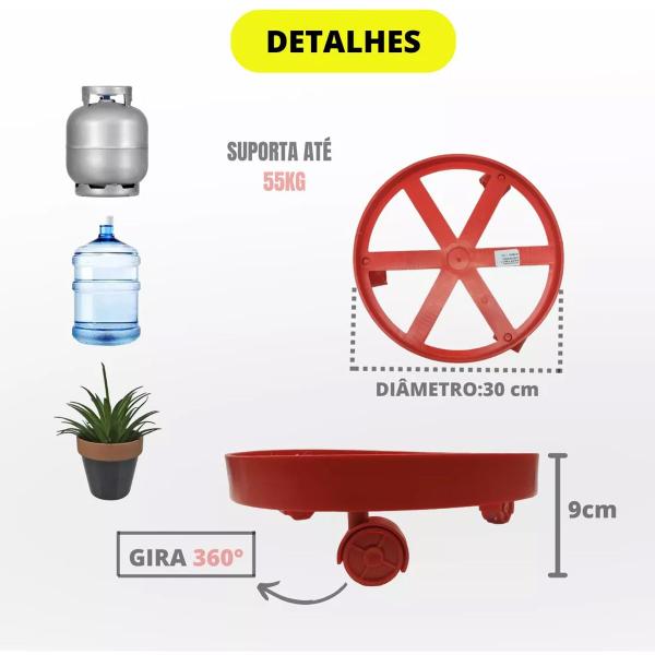 Imagem de Suporte para Botijão de Gás Cozinha 55kg e Vasos p/ Flores