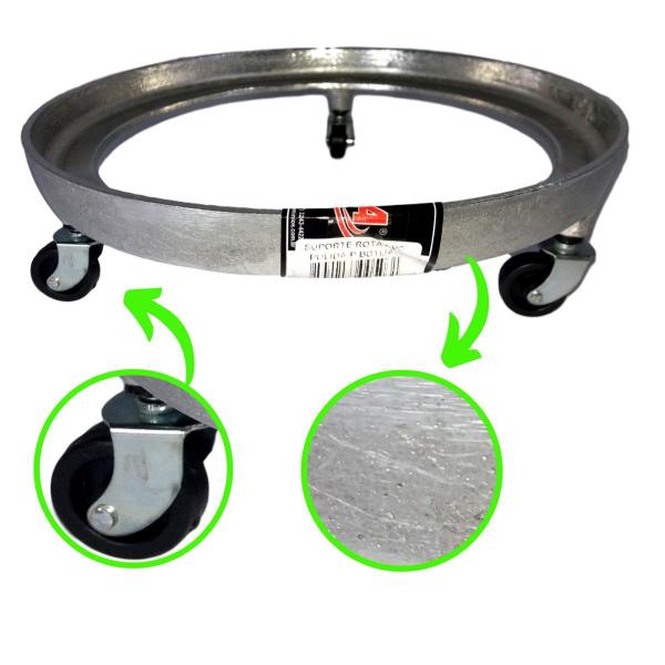 Suporte Para Botijão De Gás Reforçado Em Alumínio 3 Rodinhas - TERRA LAR