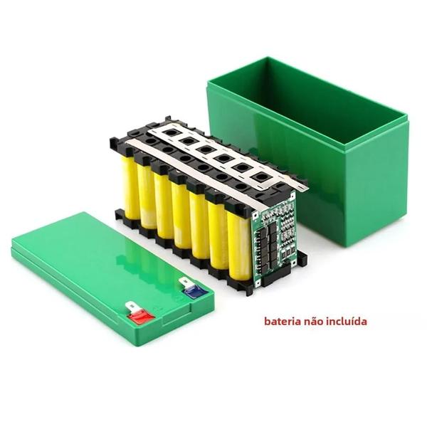 Imagem de Suporte para Caixa de Bateria 12V 7Ah com 18650 Células - Inclui BMS e Caixa de Armazenamento de Plástico