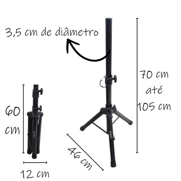 Imagem de Suporte para caixa de som saty mini regulável até 50 kg