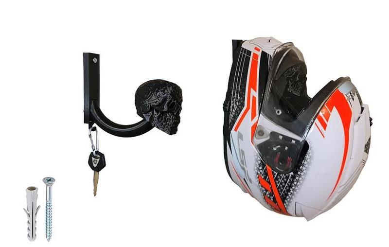 Imagem de Suporte para Capacete de Moto de Parede - Modelo Caveira