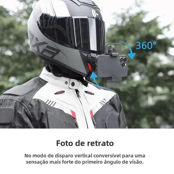 Imagem de Suporte para Capacete de Motocicleta - Celular e Câmera Esportiva