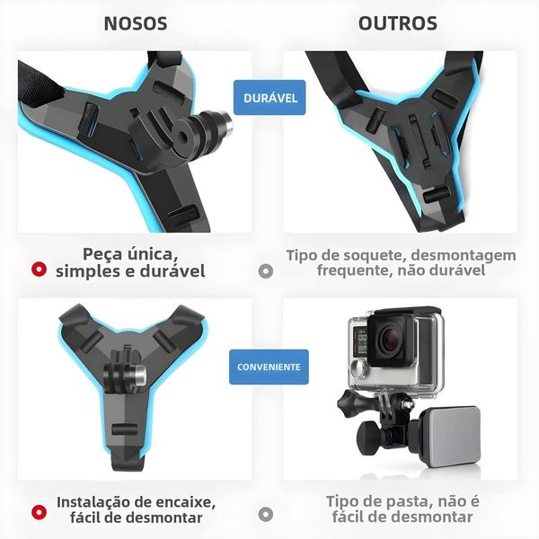 Imagem de Suporte para Capacete de Motocicleta, Celular e Câmera GoPro - Acessórios Esportivos