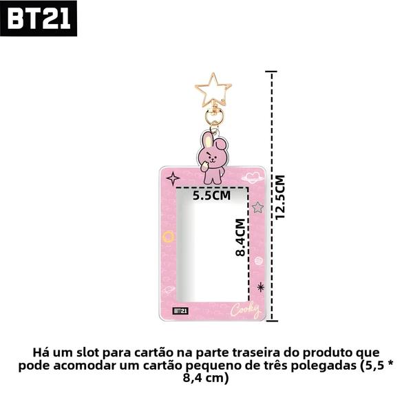 Imagem de Suporte para Cartão Kawaii BT21 Cooky & Koya - 3 Polegadas, Transparente