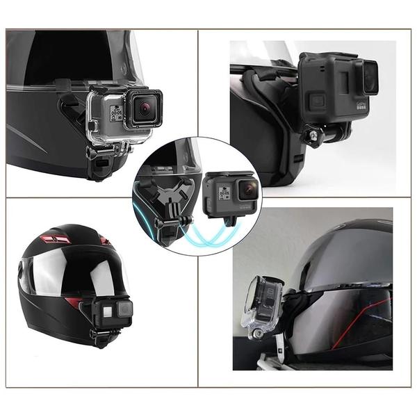 Imagem de Suporte para Celular e GoPro em Capacete de Motocicleta -Compatível com Hero 12, 10, 9, 8 e 7