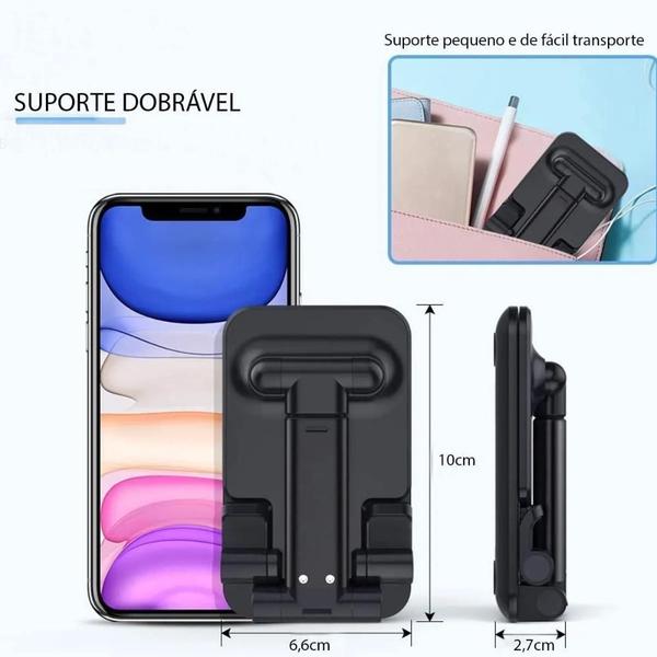 Imagem de Suporte Para Celular E Tablet Dobrável Ajustável Apoio Mesa