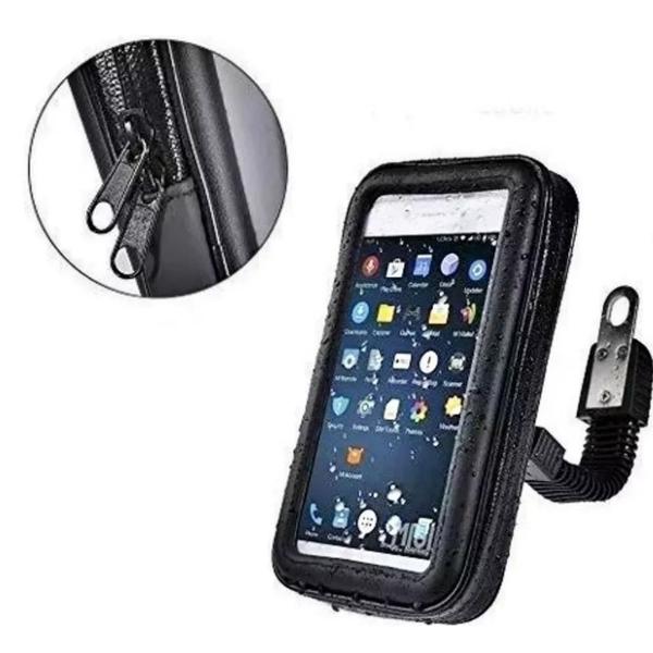 Imagem de Suporte para Celular para Guidão de Bike e Moto  Case Impermeável 360, Protege Contra Água, Poeira e Chuva (S/Conector