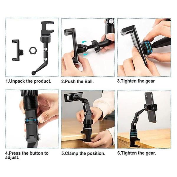 Imagem de Suporte Para Celular Smartphone Para Carro Mesa Pedestal