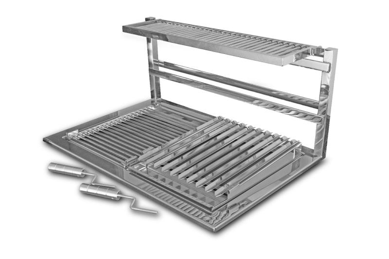 Imagem de Suporte para Churrasqueira em Aço Inox Slim - JX Metais