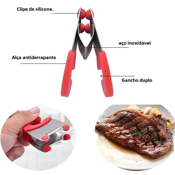 Imagem de Suporte para Colher e Panela de Aço Inoxidável - Anti-Queimadura com Empunhadura de Silicone