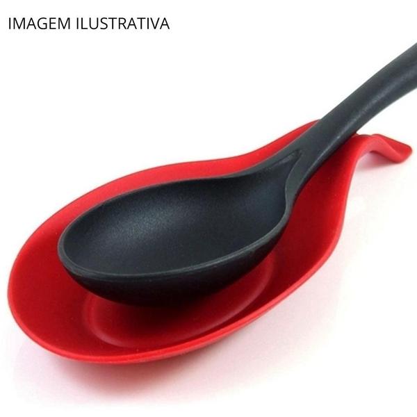 Imagem de Suporte Para Colher Em Silicone 23,5X12Cm Até 180º Vermelho