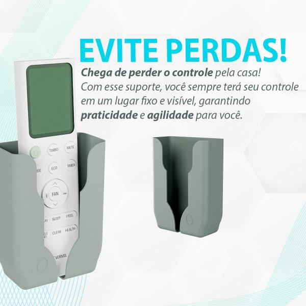 Imagem de Suporte para Controle Remoto TV e Ar Condicionado  Porta com 1 Compartimento