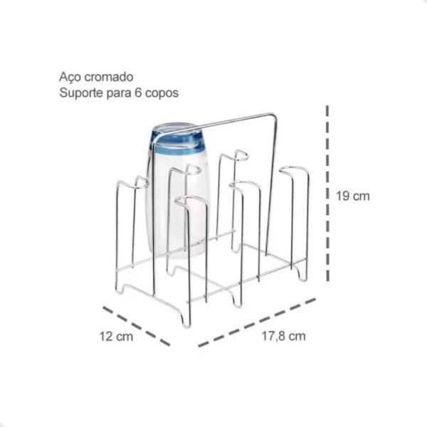 Imagem de Suporte Para Copos Pia Alça Auxiliar Cromado