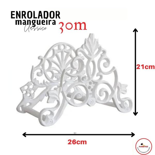 Imagem de suporte para enrolar mangueira Clássico Branco