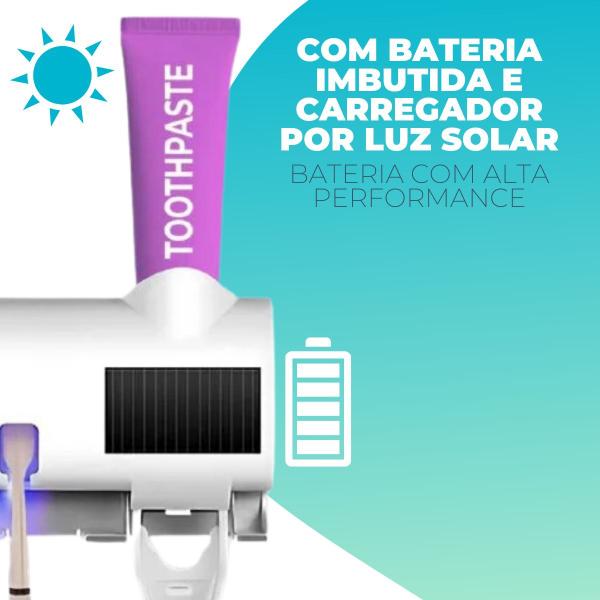 Imagem de Suporte para Escova de Dentes Esterilizador com Luz UV Dispenser Automático de Creme Dental