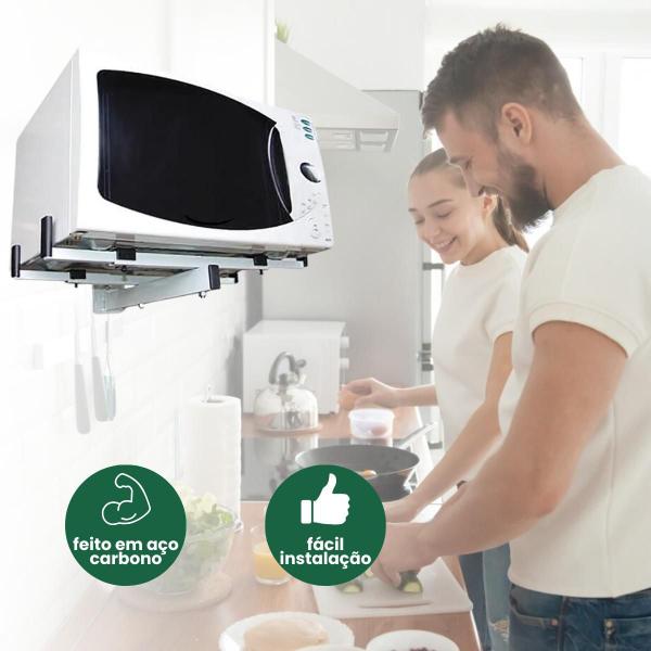 Imagem de Suporte para Forno Micro-ondas Ajustável Branco Brasforma SBR3.6