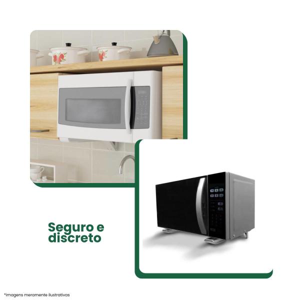 Imagem de Suporte para Forno Micro-ondas - Brasforma SBR 3.8 - Branco (Com braço ajustável)