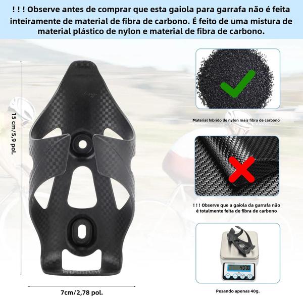 Imagem de Suporte Para Garrafa De Água De Bicicleta De Fibra De Carbono Para Bicicletas De Estrada E Montanha