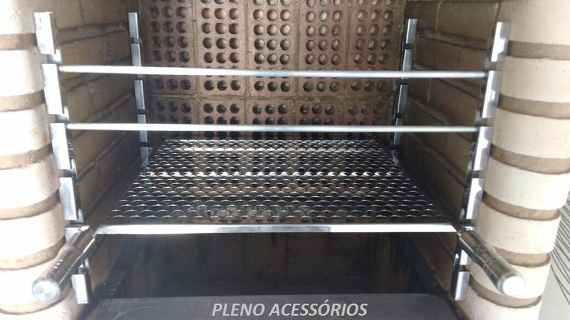 Imagem de Suporte para grelhas e espetos de churrasqueira total inox