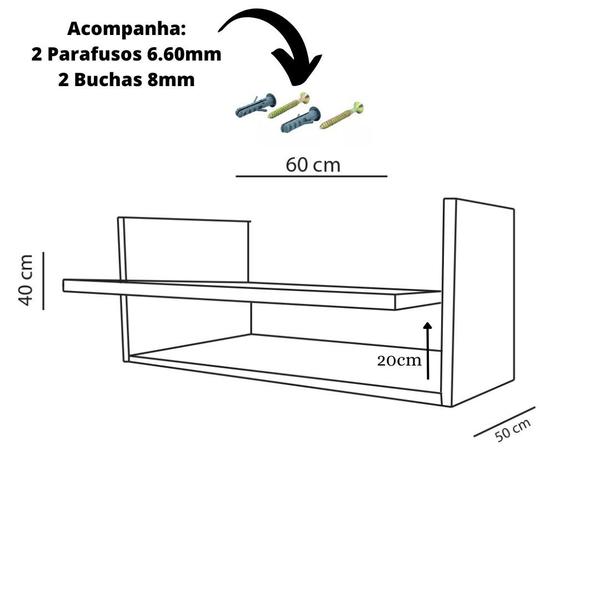 Imagem de Suporte Para Impressora Com Nicho Madeirado Em Mdf