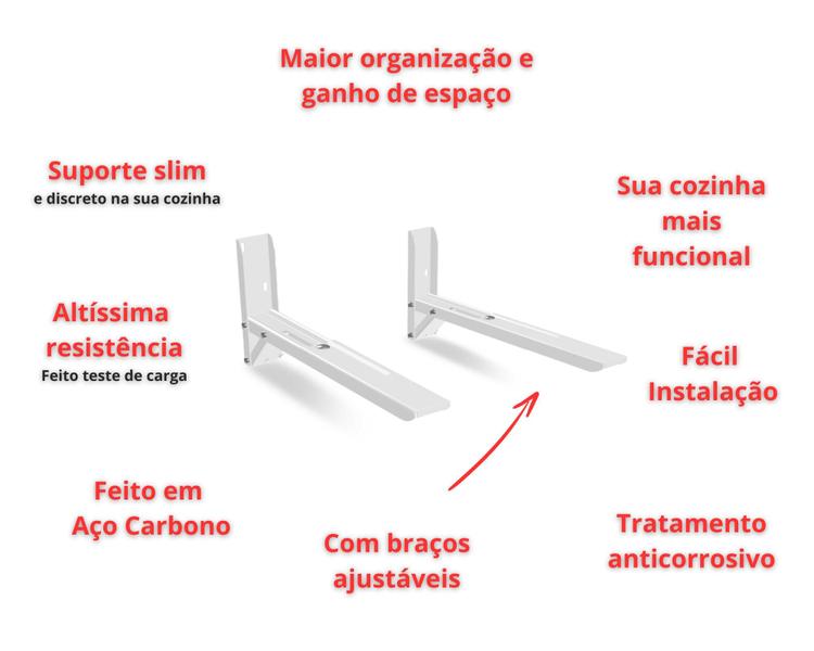 Imagem de Suporte Para Micro ondas E Forno Reforçado Branco