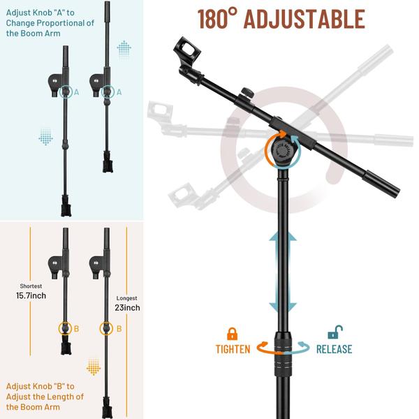 Imagem de Suporte para microfone CAHAYA Tripod de uso duplo Boom Arm CY0311