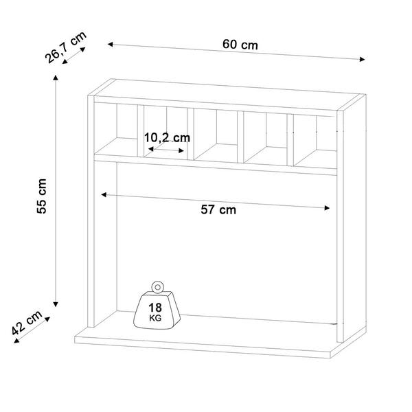 Imagem de Suporte para Microondas com Nicho Adega para Cozinha Emma 60cm M12 - D'Rossi