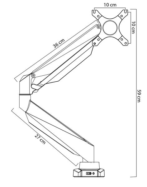 Imagem de Suporte para Monitor Articulado Elements Armstrong Duo Preto