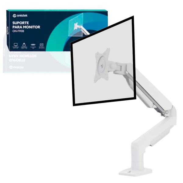 Imagem de Suporte Para Monitor Articulado Pistão Gás 17 a 30'' Branco