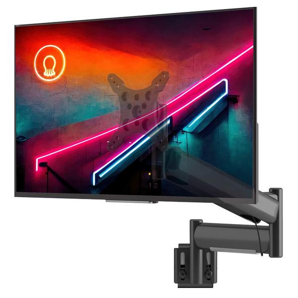 Imagem de Suporte Para Monitor Até 26" Articulado Para Painel Canaletado Com Regulagem De Altura Octoo CLIPWAY-C1 (Prateado)