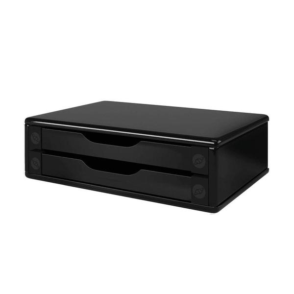 Imagem de Suporte para Monitor com 2 Gavetas Mdf Black Piano Souza - 3346