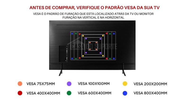 Imagem de Suporte para monitor de 13'a 27' vesa 7575 até 100100 - bm810 - brasforma